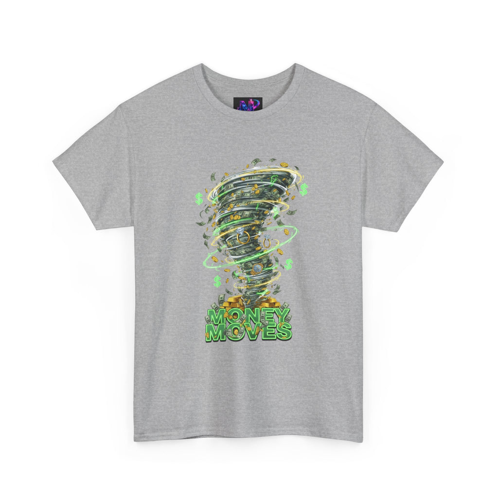 Money Moves Tee — Green Dollar Tornado Graphic T‑Shirt