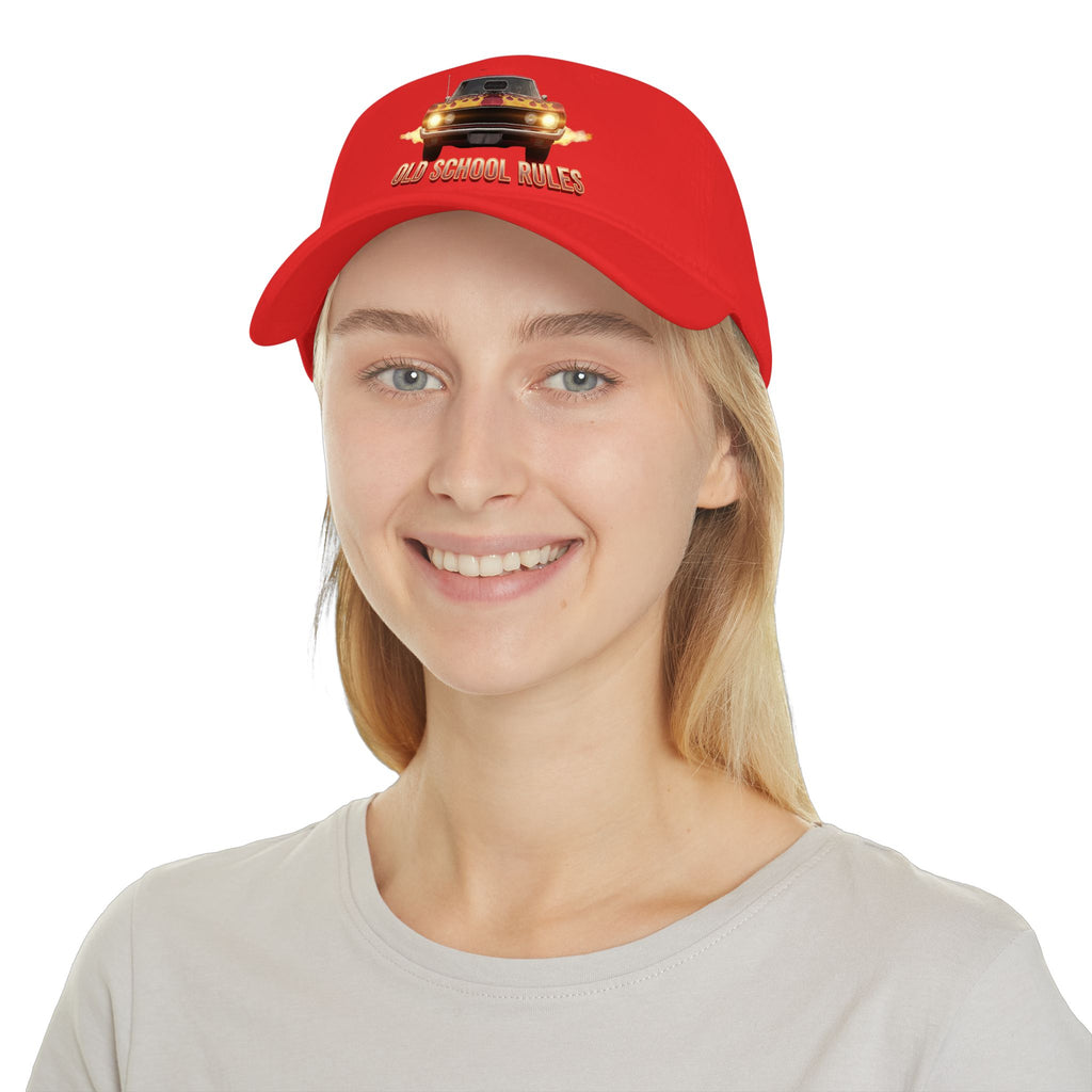 Old School Rules Vintage Muscle Car Baseball Cap