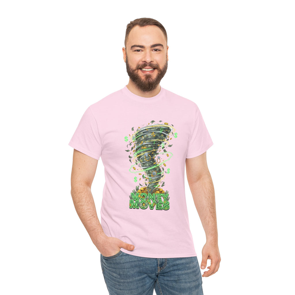 Money Moves Tee — Green Dollar Tornado Graphic T‑Shirt