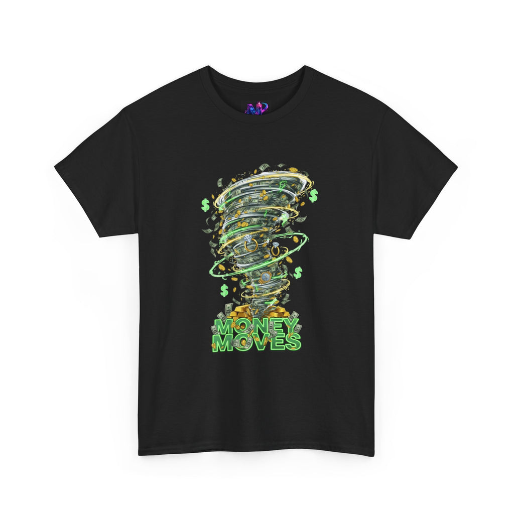 Money Moves Tee — Green Dollar Tornado Graphic T‑Shirt