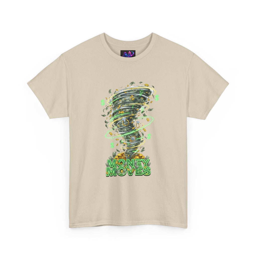 Money Moves Tee — Green Dollar Tornado Graphic T‑Shirt