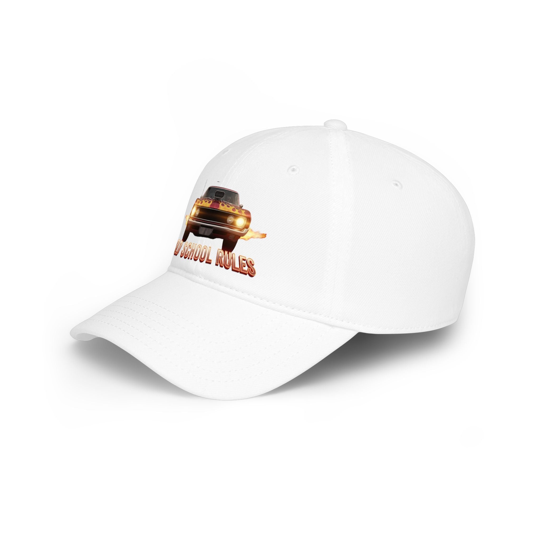 Old School Rules Vintage Muscle Car Baseball Cap