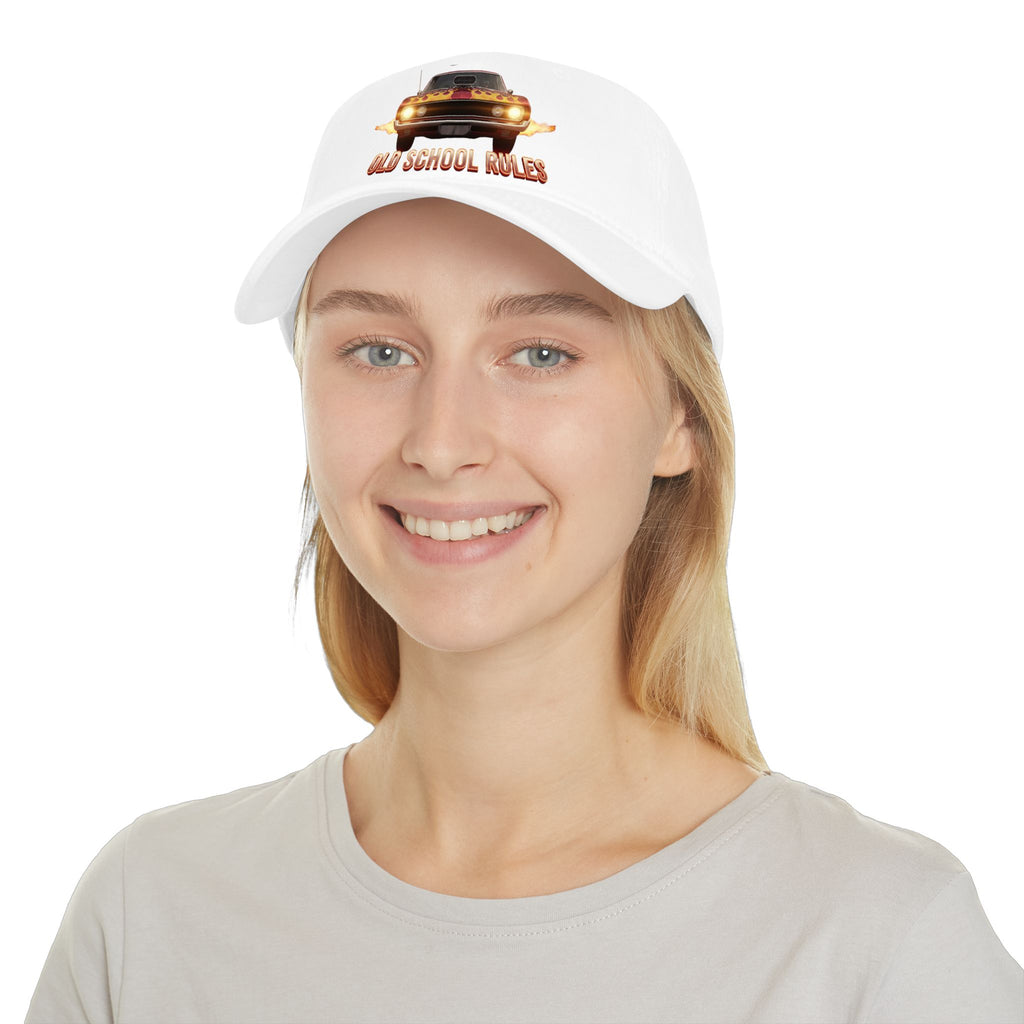 Old School Rules Vintage Muscle Car Baseball Cap
