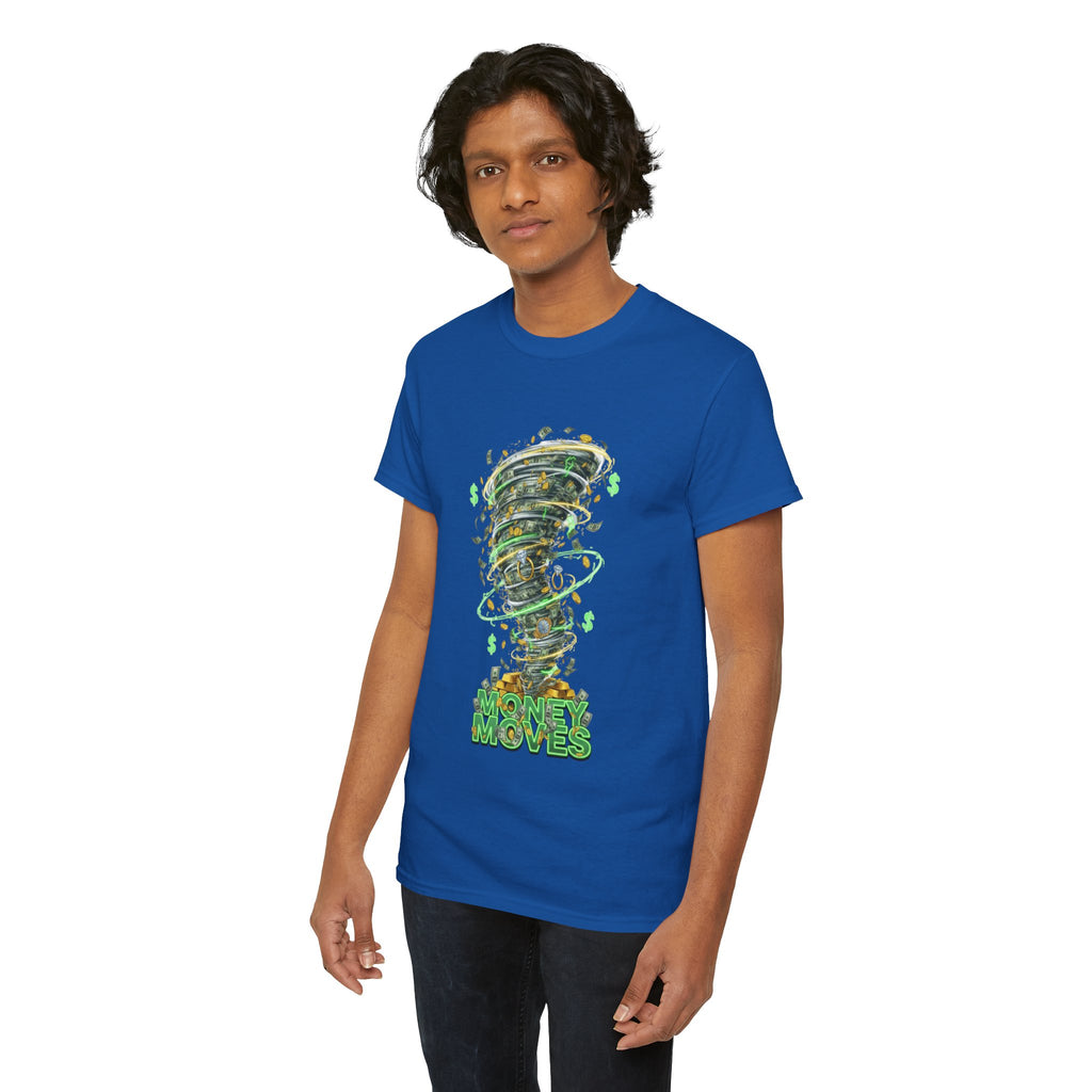 Money Moves Tee — Green Dollar Tornado Graphic T‑Shirt