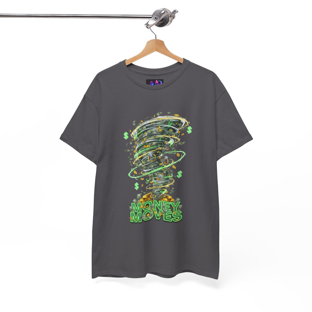 Money Moves Tee — Green Dollar Tornado Graphic T‑Shirt