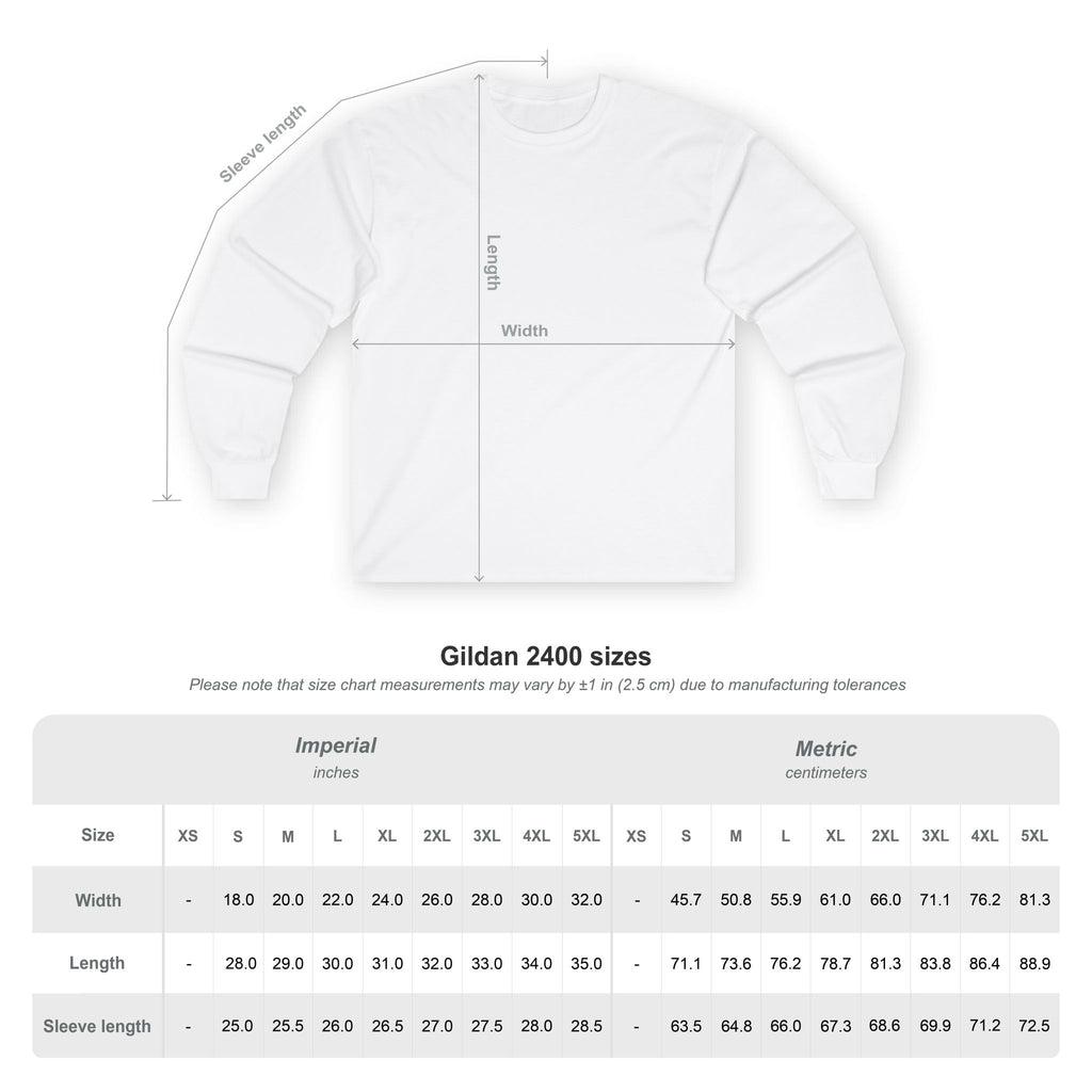 Long Sleeve Tee — Red Rose "Handle With Care" Graphic