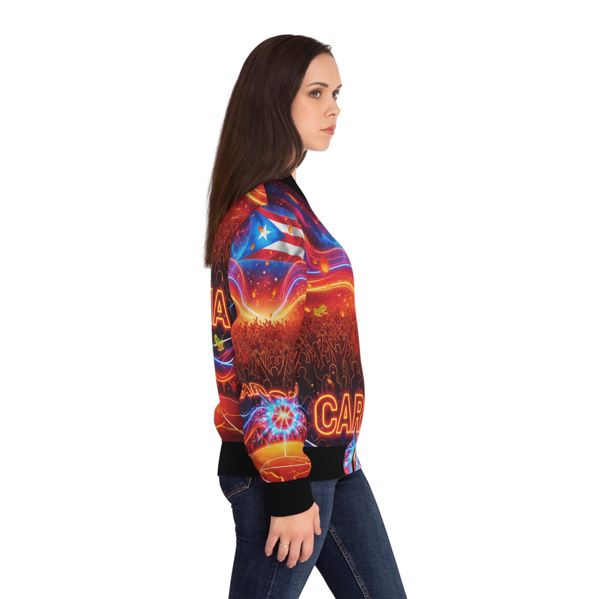 Carolina: El Calentón Bomber Jacket — Basketball City Pride AOP