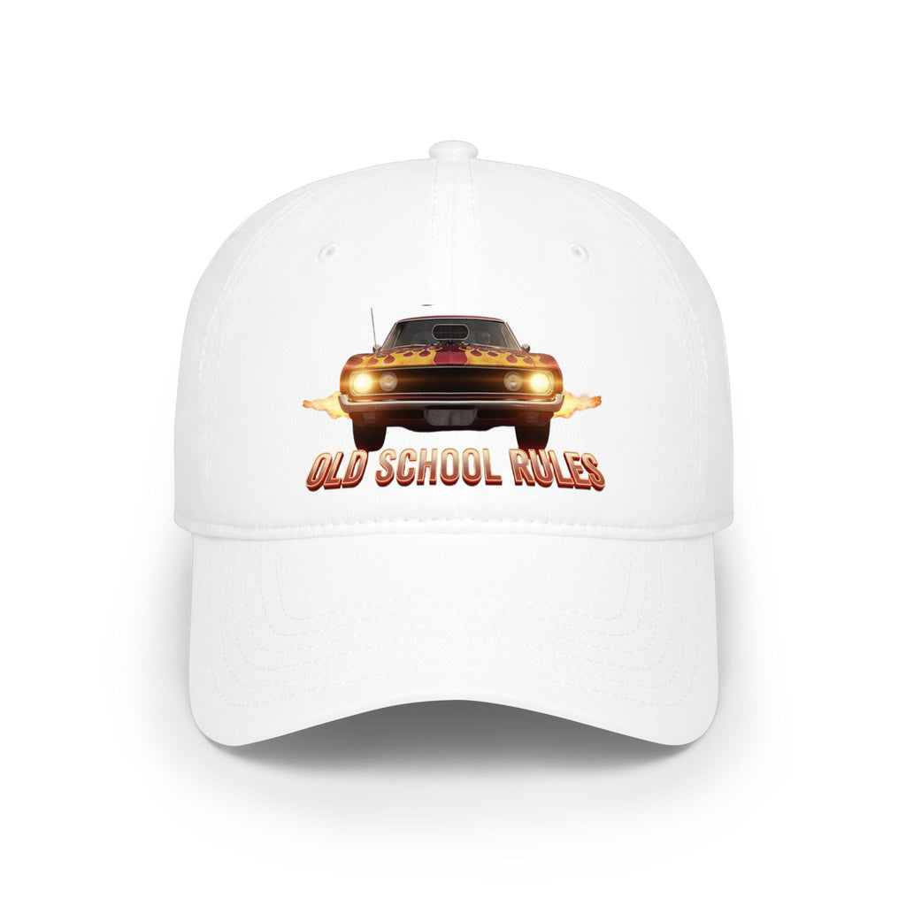 Old School Rules Vintage Muscle Car Baseball Cap