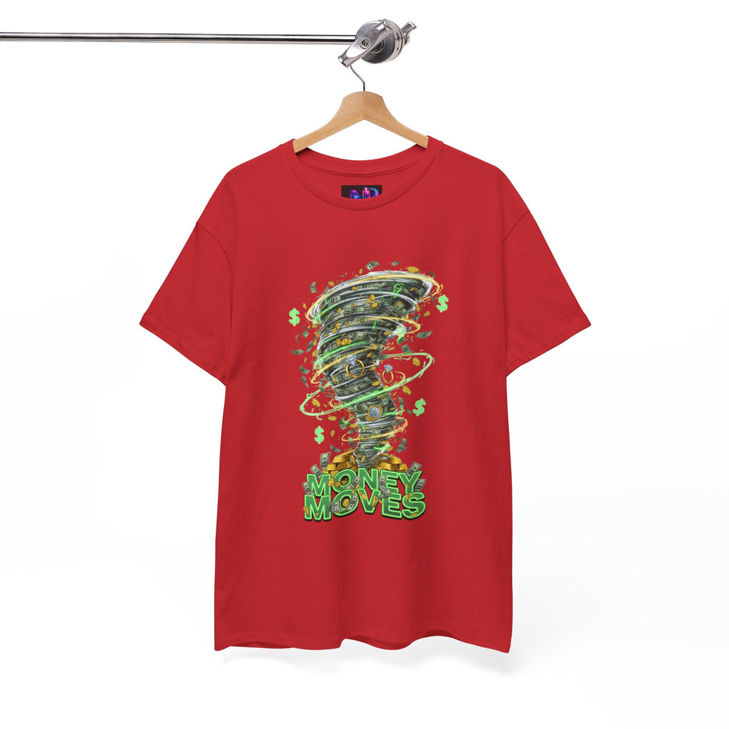 Money Moves Tee — Green Dollar Tornado Graphic T‑Shirt