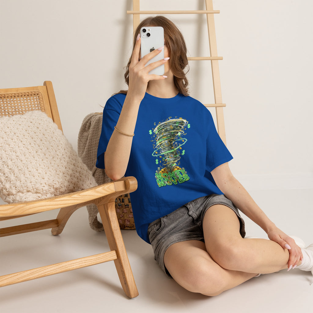 Money Moves Tee — Green Dollar Tornado Graphic T‑Shirt