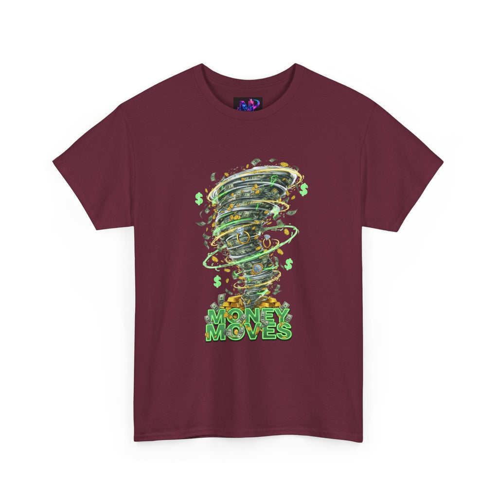 Money Moves Tee — Green Dollar Tornado Graphic T‑Shirt