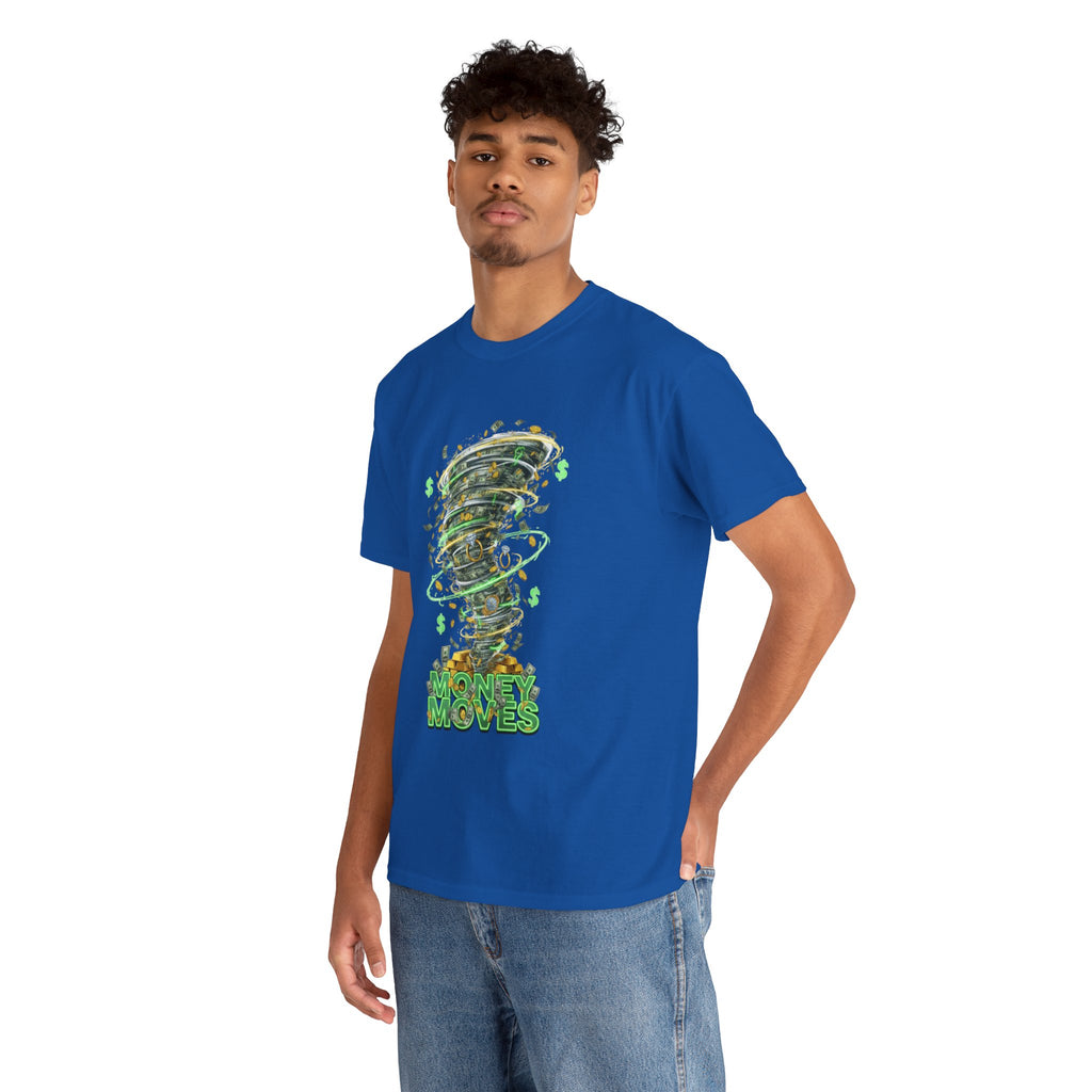 Money Moves Tee — Green Dollar Tornado Graphic T‑Shirt