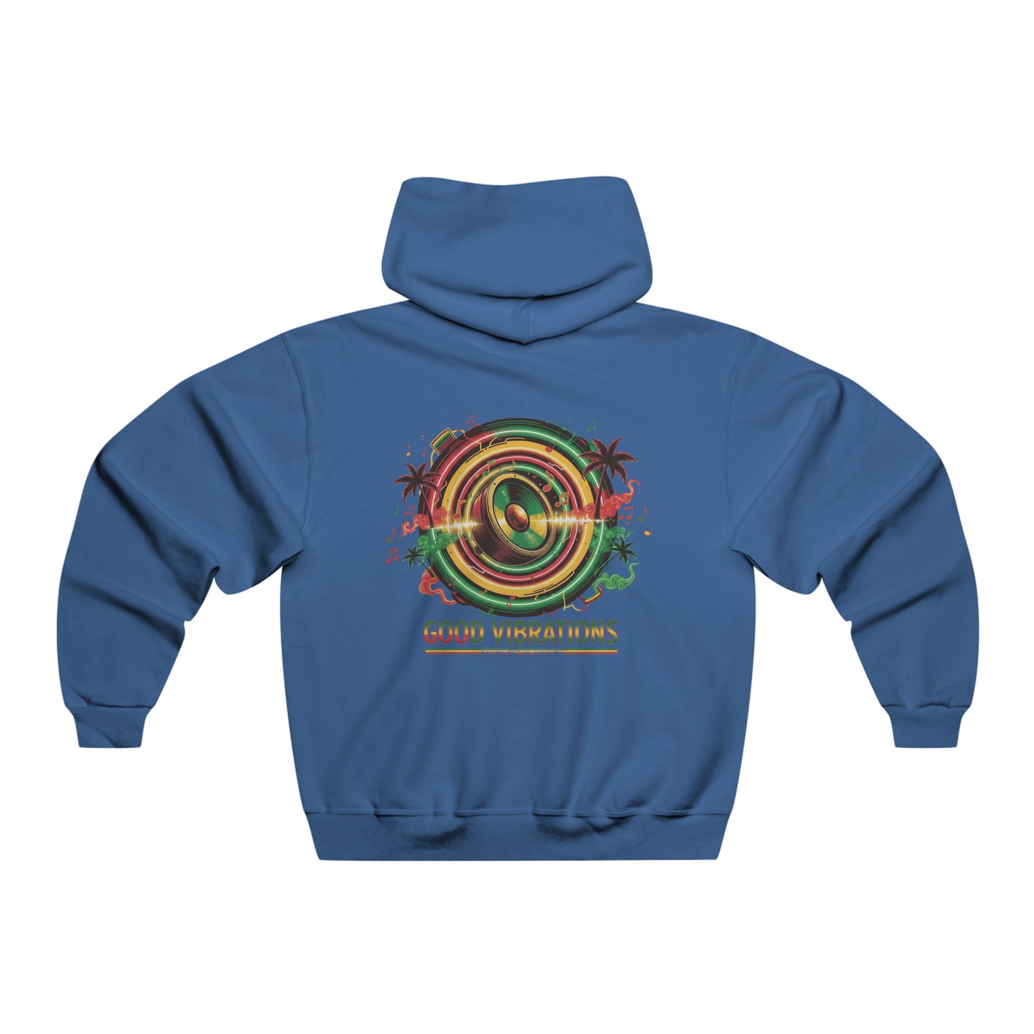 Good Vibrations Hoodie — Retro Reggae Speaker Graphic Pullover