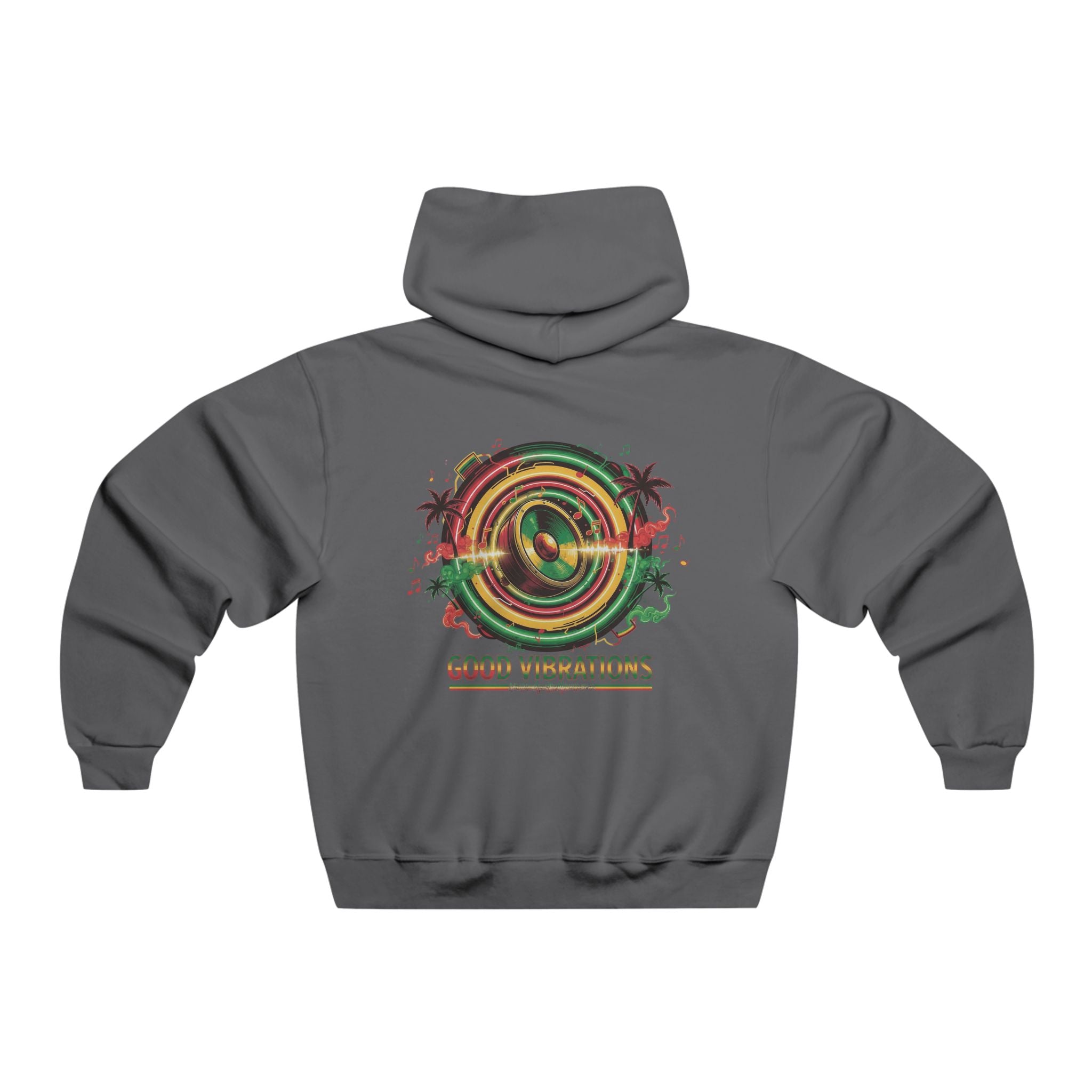 Good Vibrations Hoodie — Retro Reggae Speaker Graphic Pullover