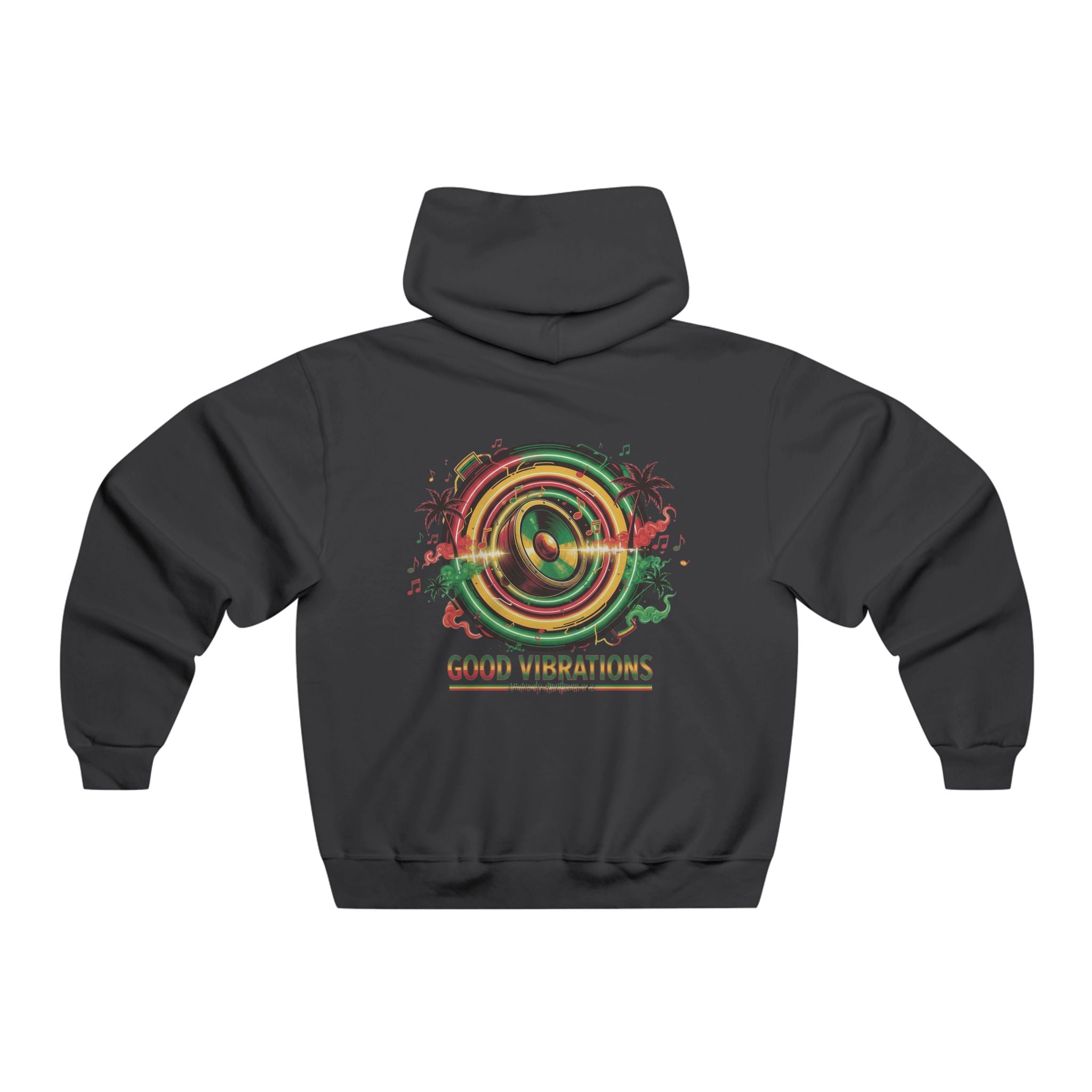 Good Vibrations Hoodie — Retro Reggae Speaker Graphic Pullover