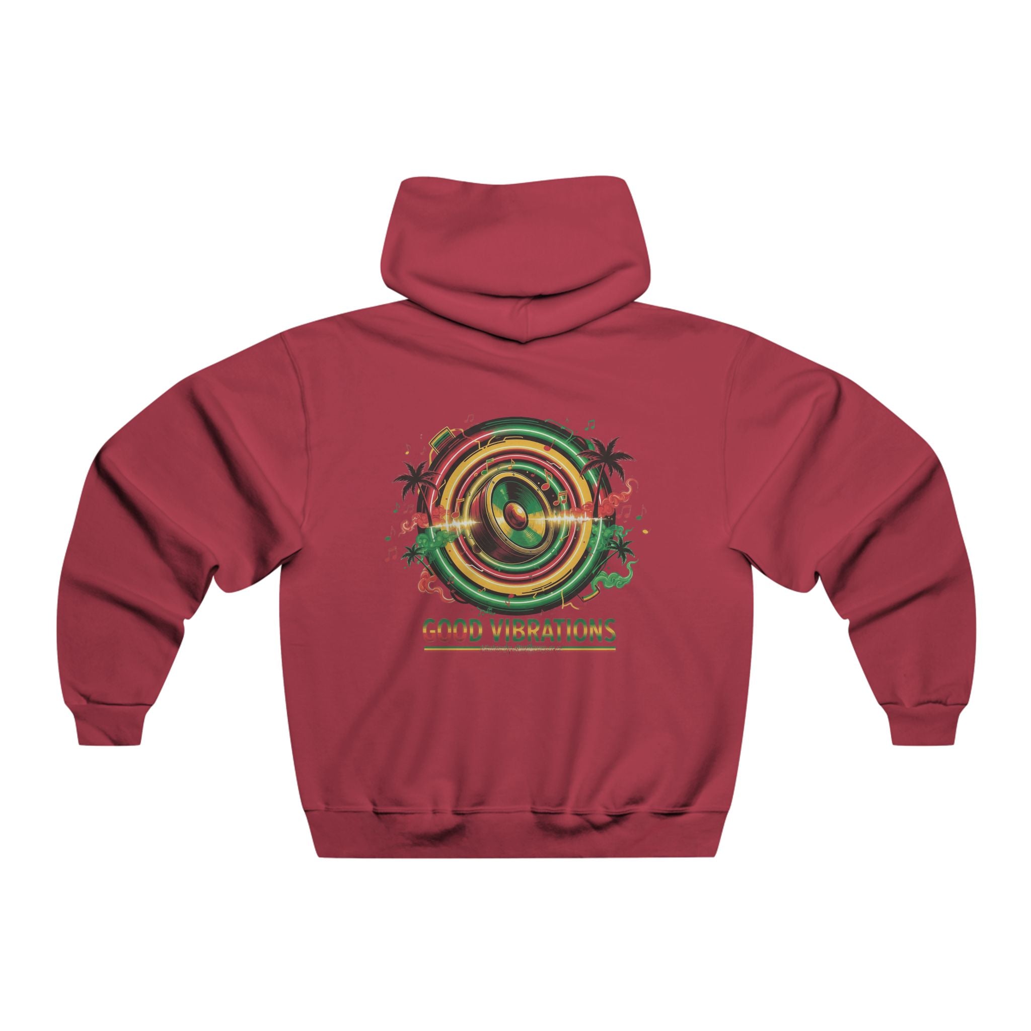 Good Vibrations Hoodie — Retro Reggae Speaker Graphic Pullover