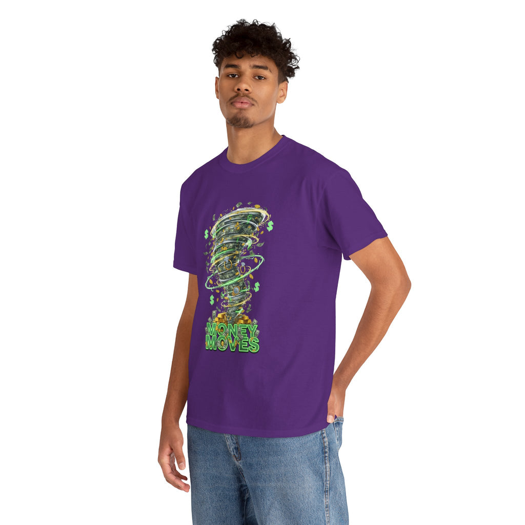 Money Moves Tee — Green Dollar Tornado Graphic T‑Shirt