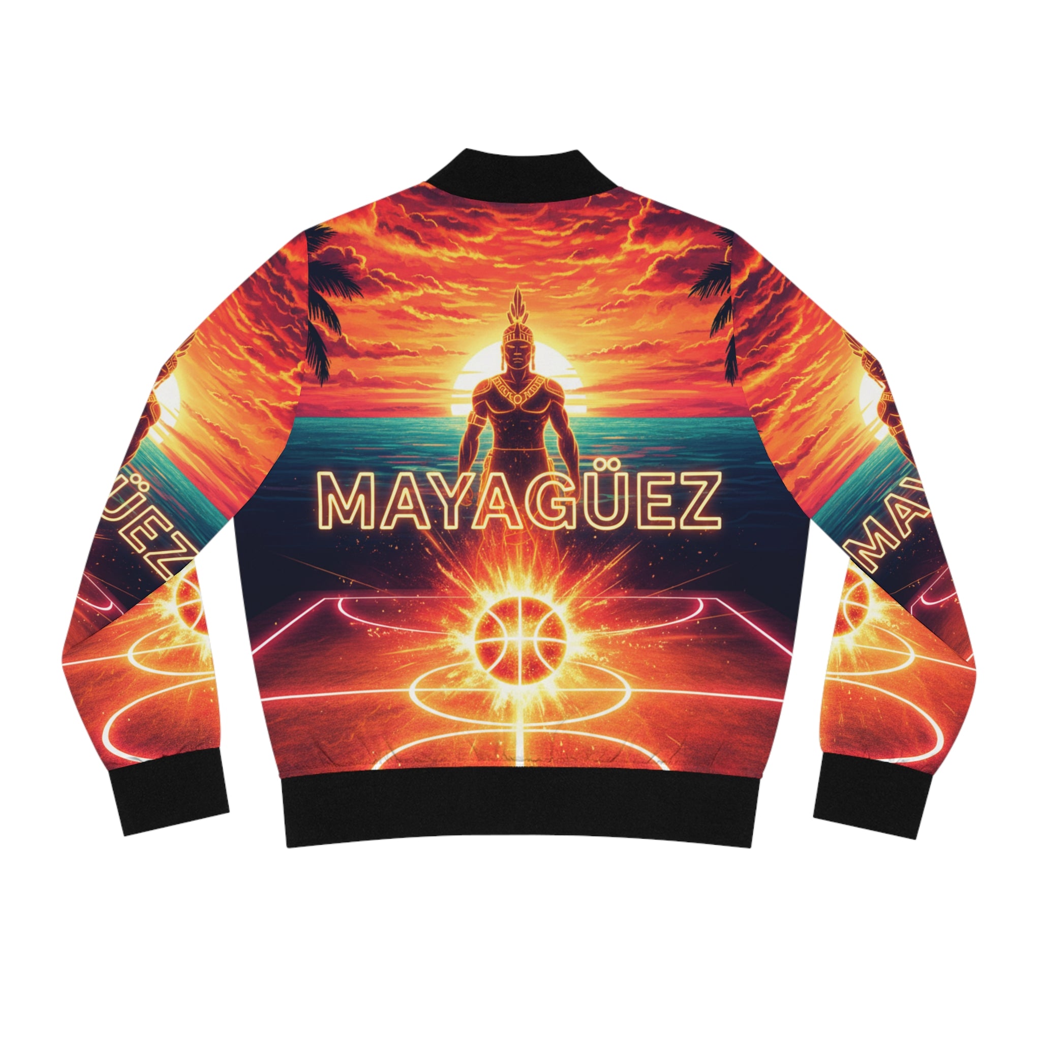 Mayagüez: El Atardecer Bomber Jacket — Basketball City Pride AOP