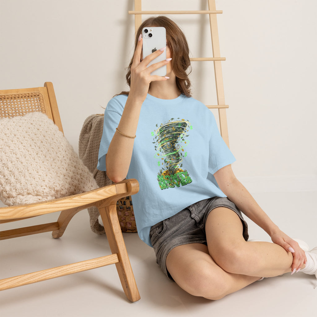 Money Moves Tee — Green Dollar Tornado Graphic T‑Shirt