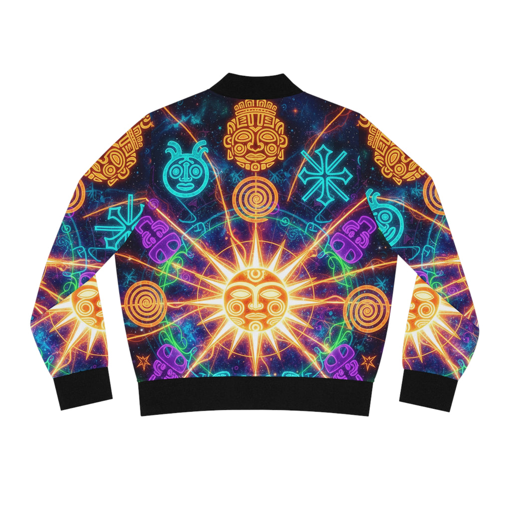 El Universo Taíno Bomber Jacket — Neon Tribal Cosmic Design
