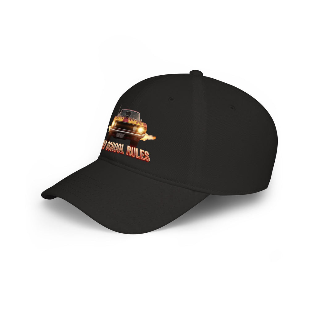 Old School Rules Vintage Muscle Car Baseball Cap