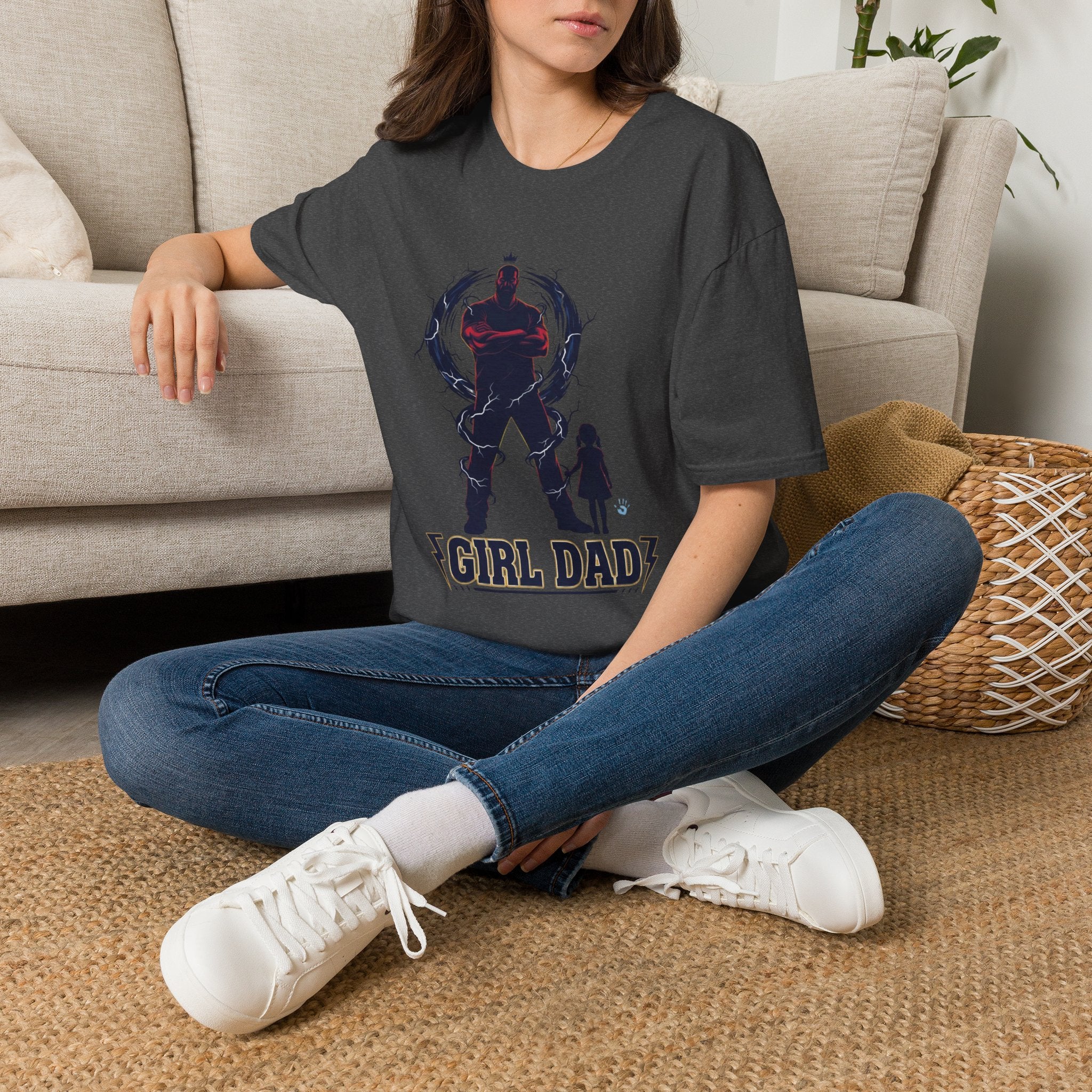 Girl Dad T-Shirt — Father and Daughter Silhouette Graphic Tee