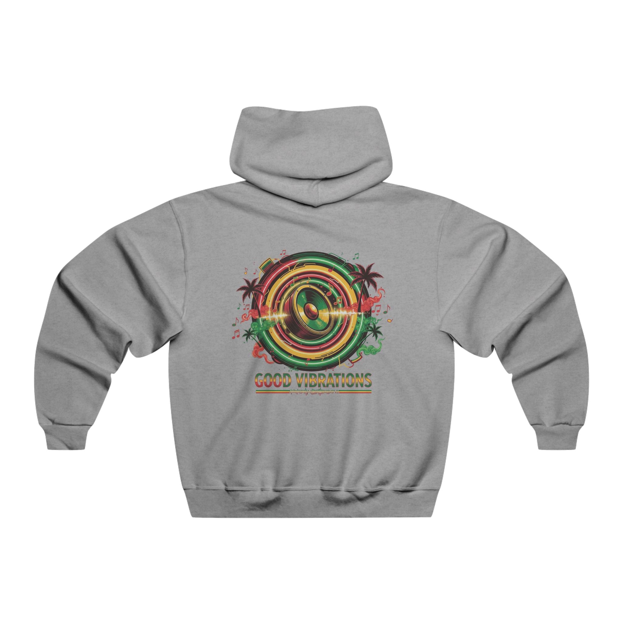 Good Vibrations Hoodie — Retro Reggae Speaker Graphic Pullover