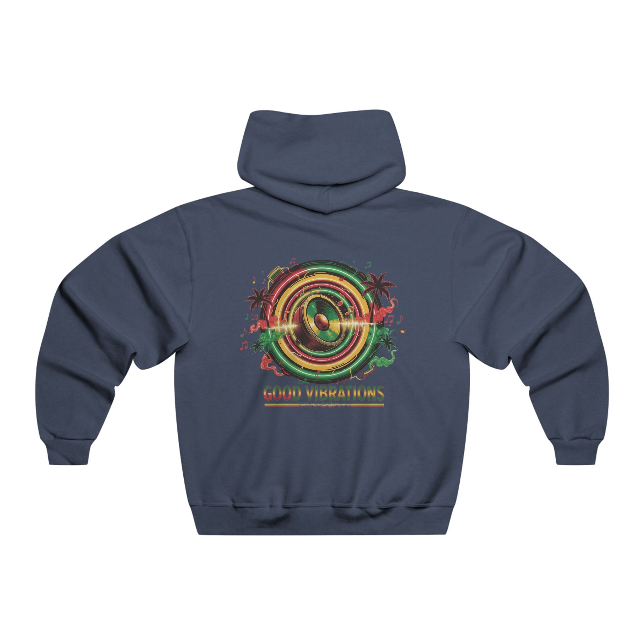 Good Vibrations Hoodie — Retro Reggae Speaker Graphic Pullover