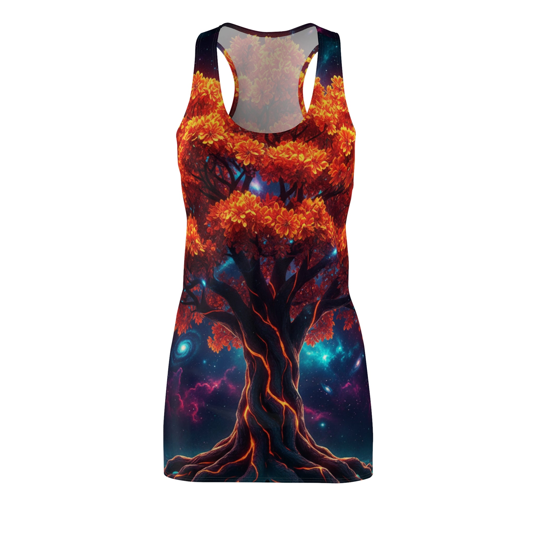 El Flamboyán Cósmico Racerback Dress — Puerto Rico Sacred Tree AOP