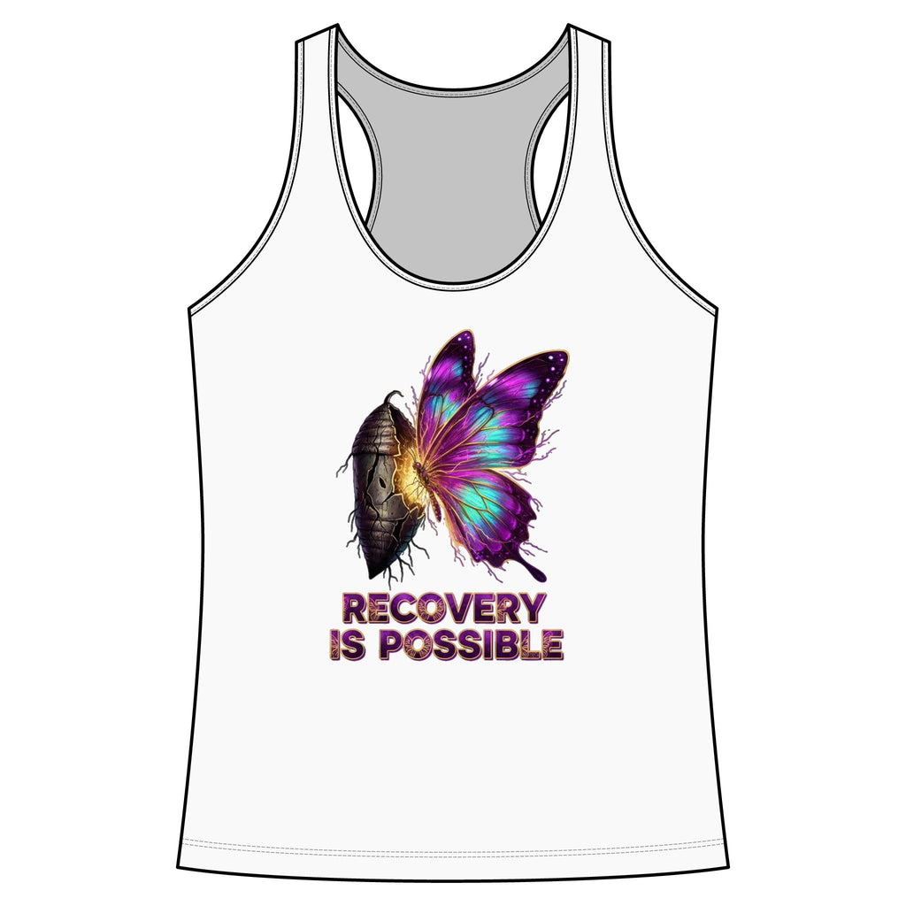 Recovery Is Possible Butterfly Tank Top — Inspirational Women's Racerback