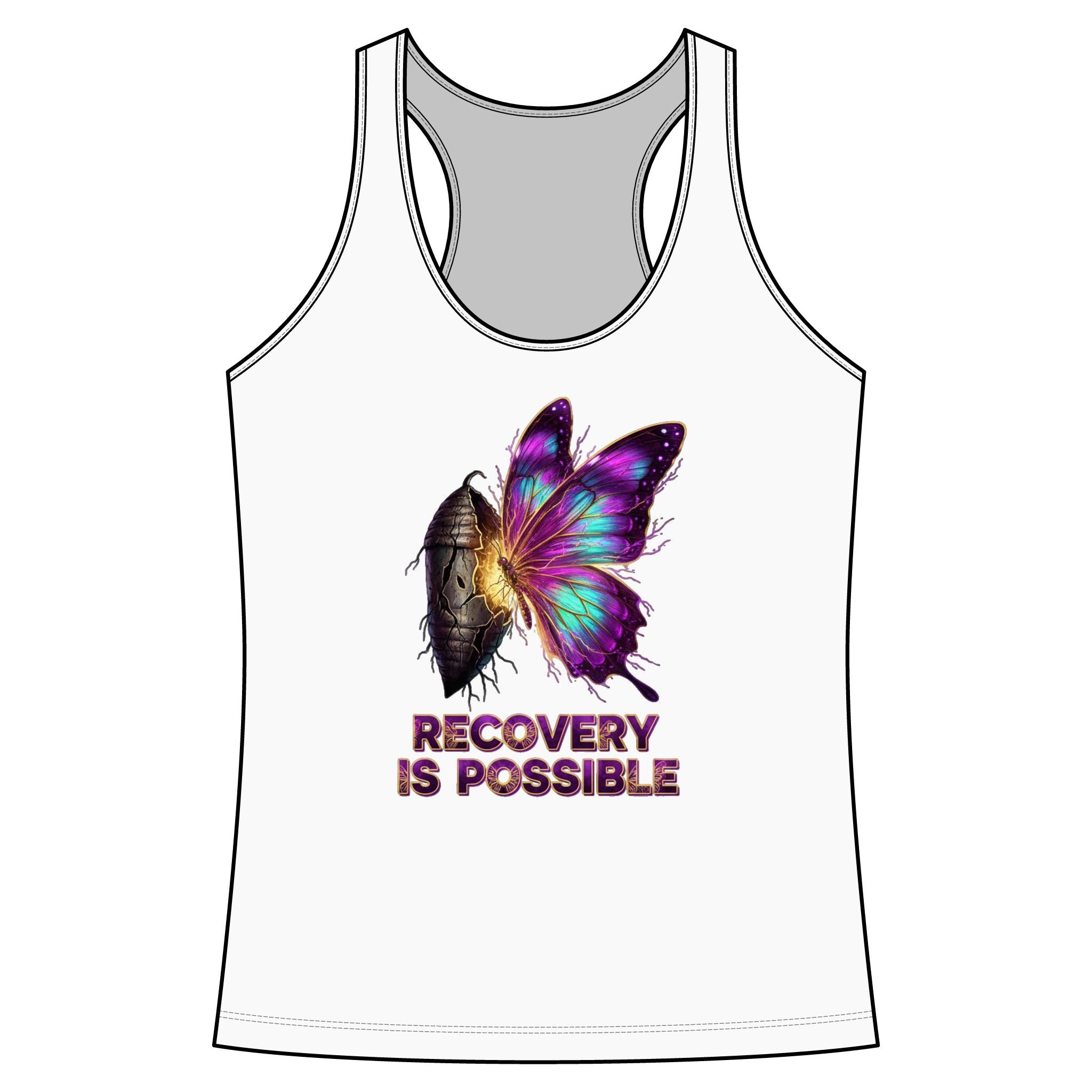 Recovery Is Possible Butterfly Tank Top — Inspirational Women's Racerback