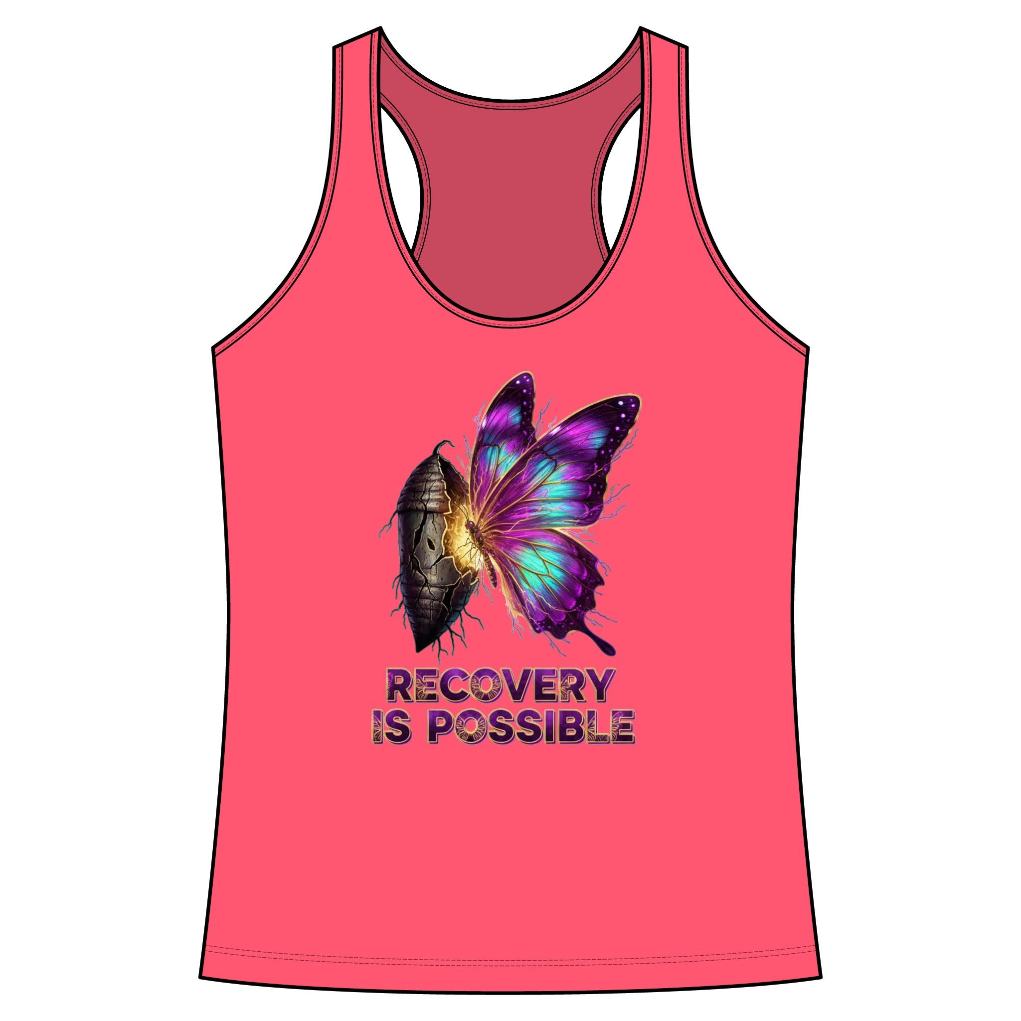 Recovery Is Possible Butterfly Tank Top — Inspirational Women's Racerback