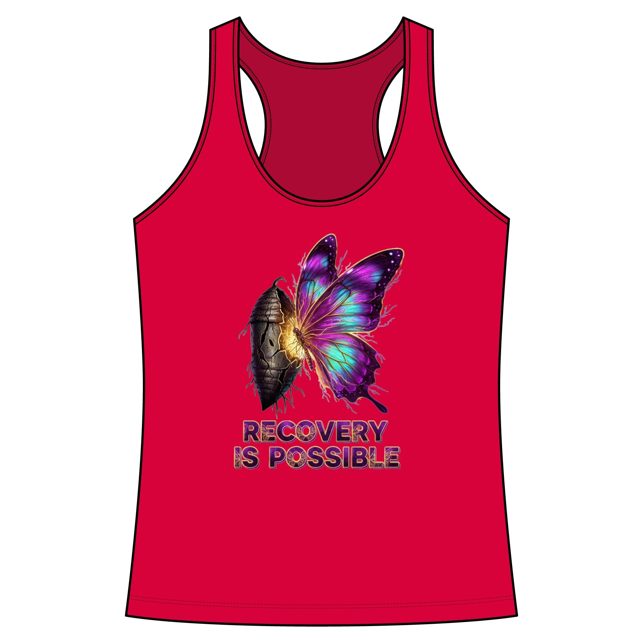 Recovery Is Possible Butterfly Tank Top — Inspirational Women's Racerback