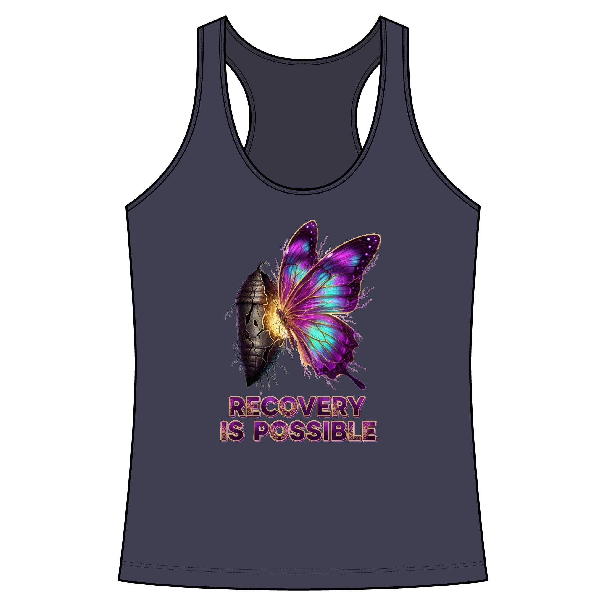 Recovery Is Possible Butterfly Tank Top — Inspirational Women's Racerback