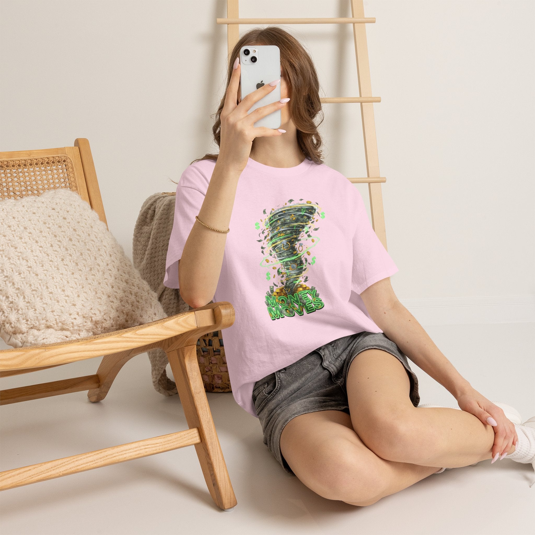 Money Moves Tee — Green Dollar Tornado Graphic T‑Shirt