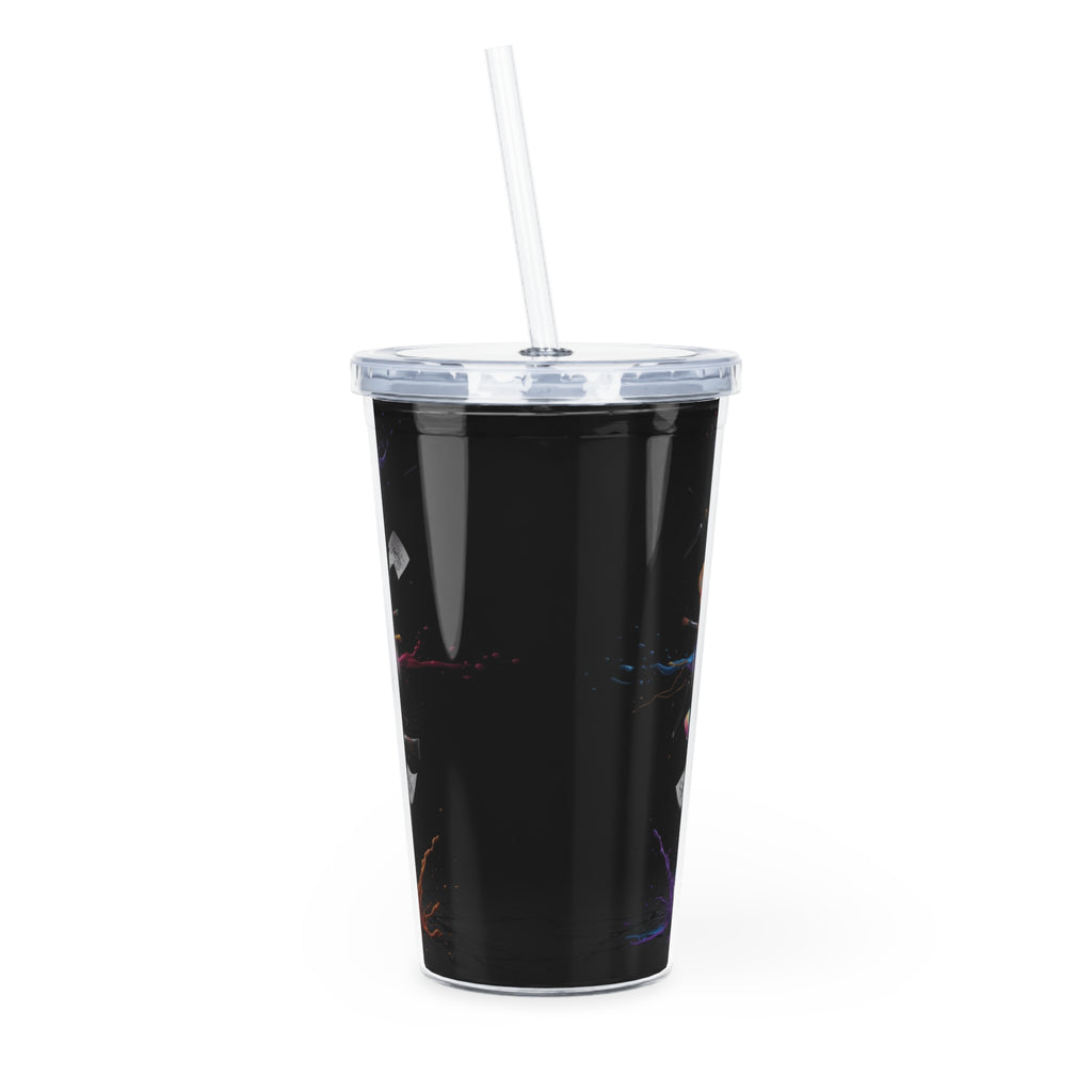 Born Creative Art Tumbler with Straw — Colorful Artist Paint Splash Travel Cup