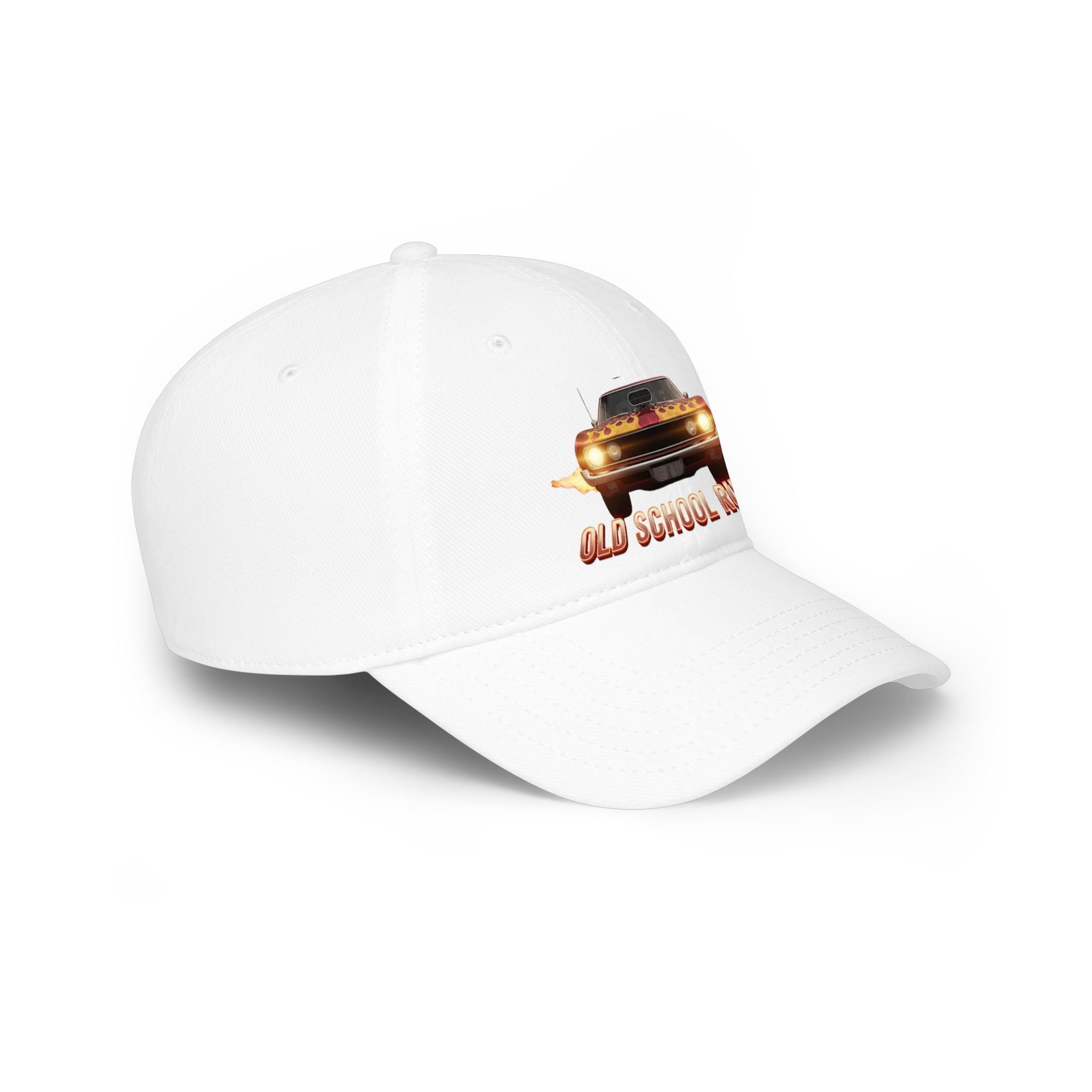 Old School Rules Vintage Muscle Car Baseball Cap
