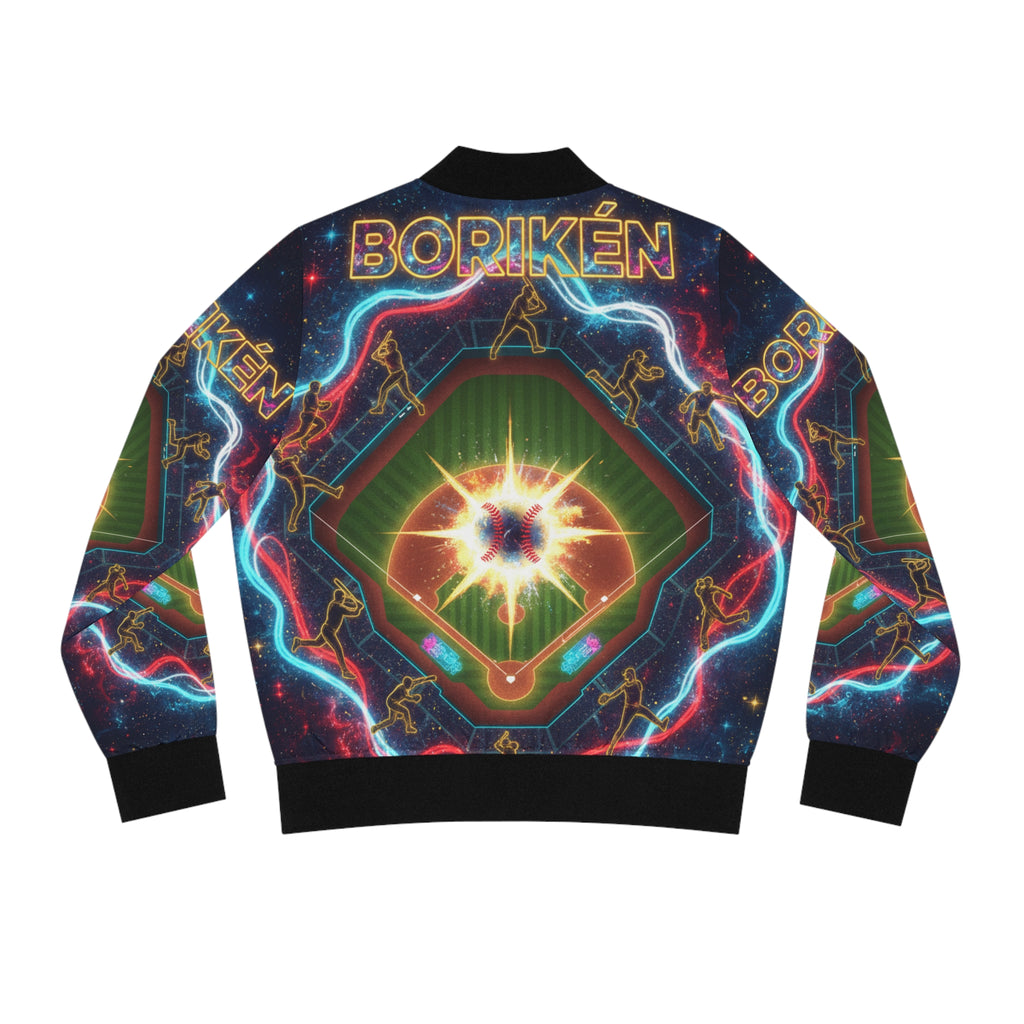 Borikén: La Isla del Béisbol Bomber Jacket — Women's All-Over-Print Puerto Rico Pride