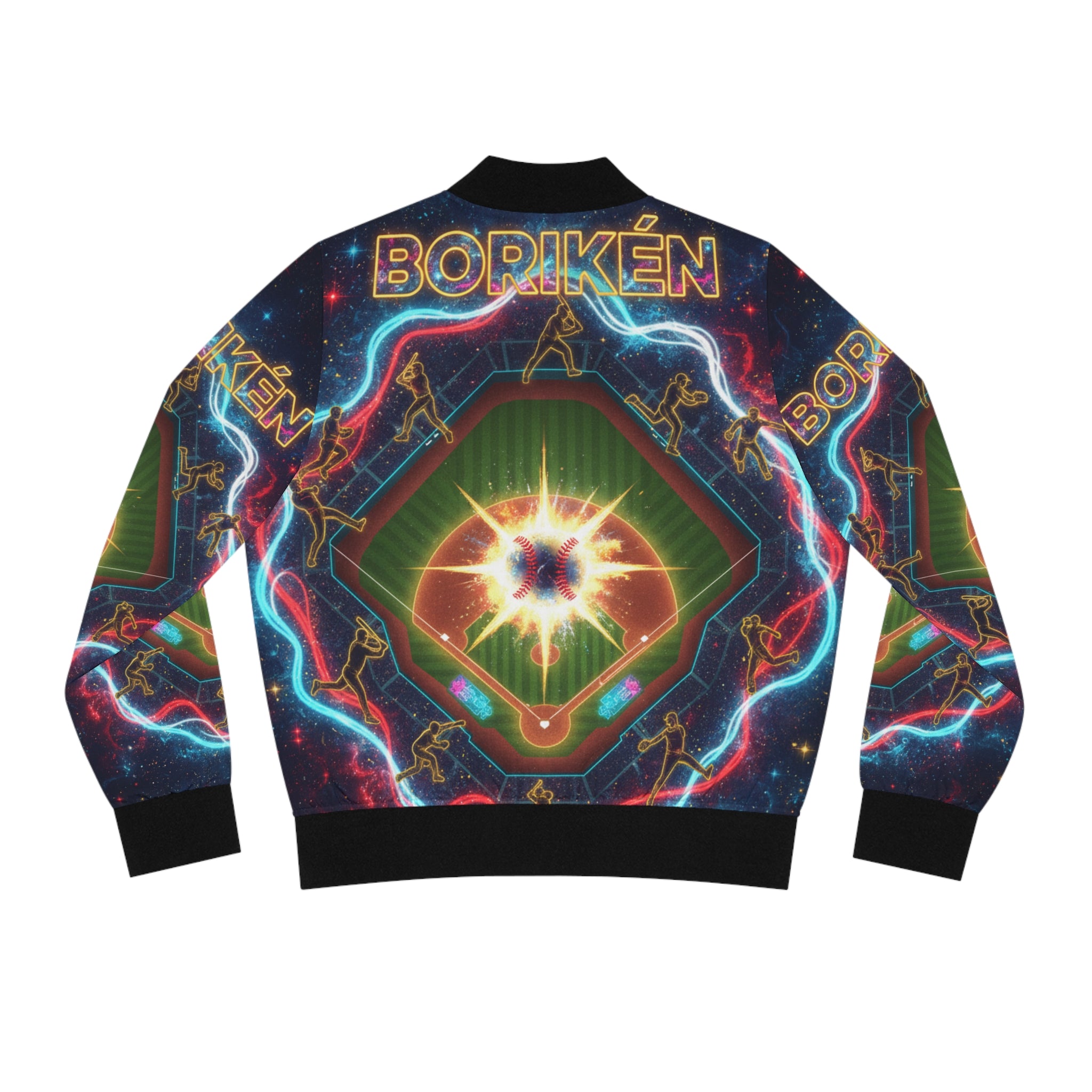 Borikén: La Isla del Béisbol Bomber Jacket — Women's All-Over-Print Puerto Rico Pride