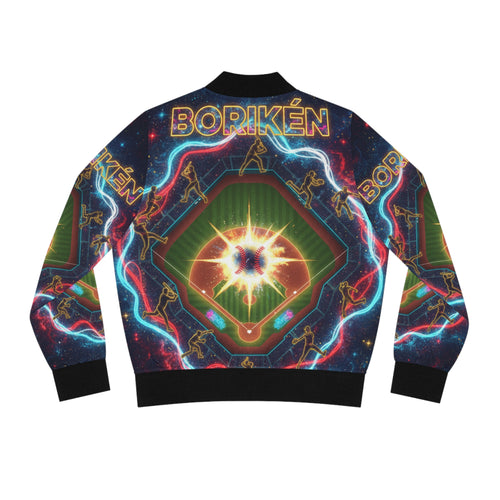 Borikén: La Isla del Béisbol Bomber Jacket — Women's All-Over-Print Puerto Rico Pride