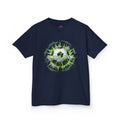 Kids Soccer T‑Shirt — 'On The Pitch' Green Splatter Design