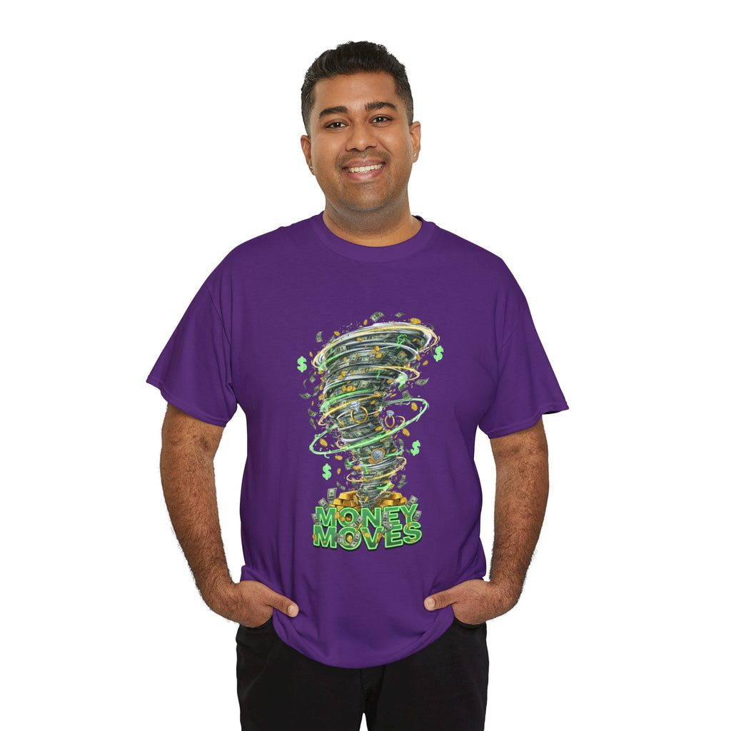 Money Moves Tee — Green Dollar Tornado Graphic T‑Shirt