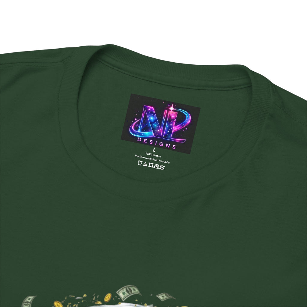 Money Moves Tee — Green Dollar Tornado Graphic T‑Shirt