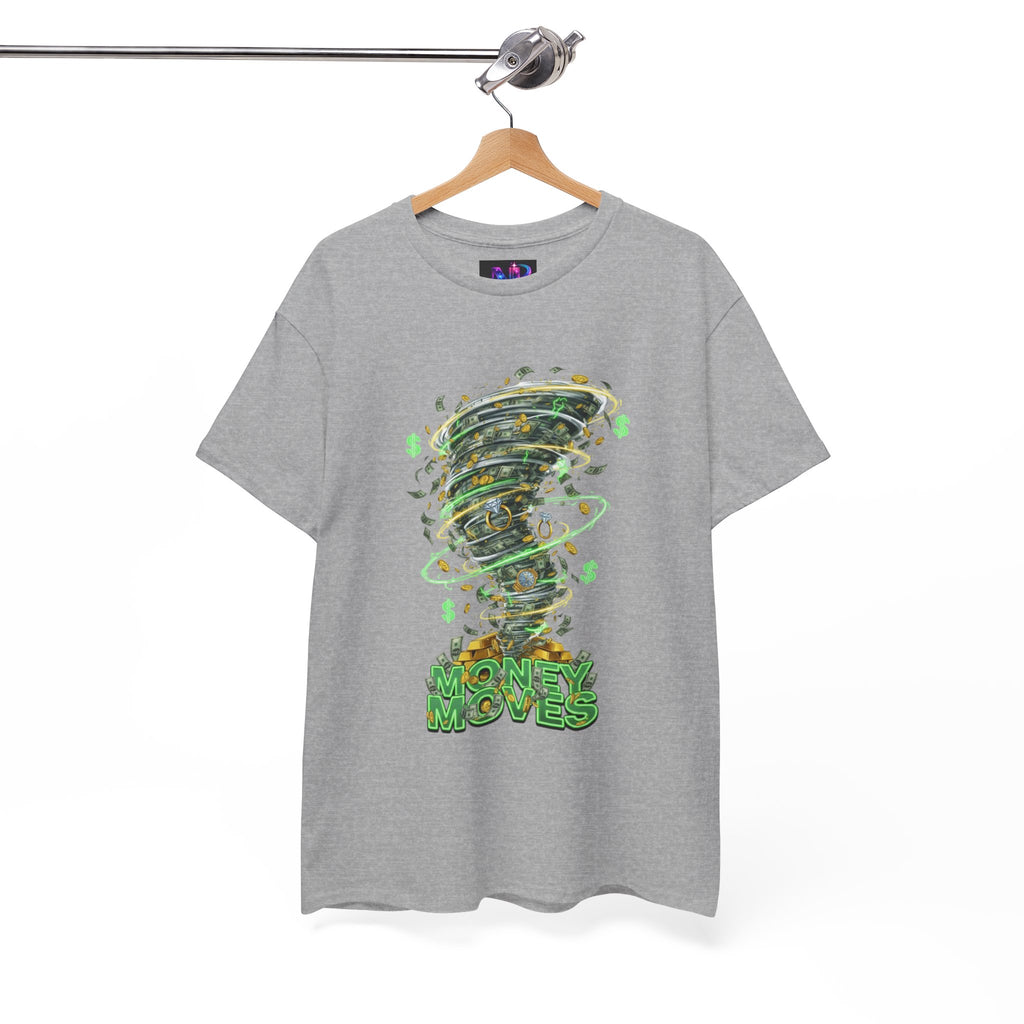 Money Moves Tee — Green Dollar Tornado Graphic T‑Shirt