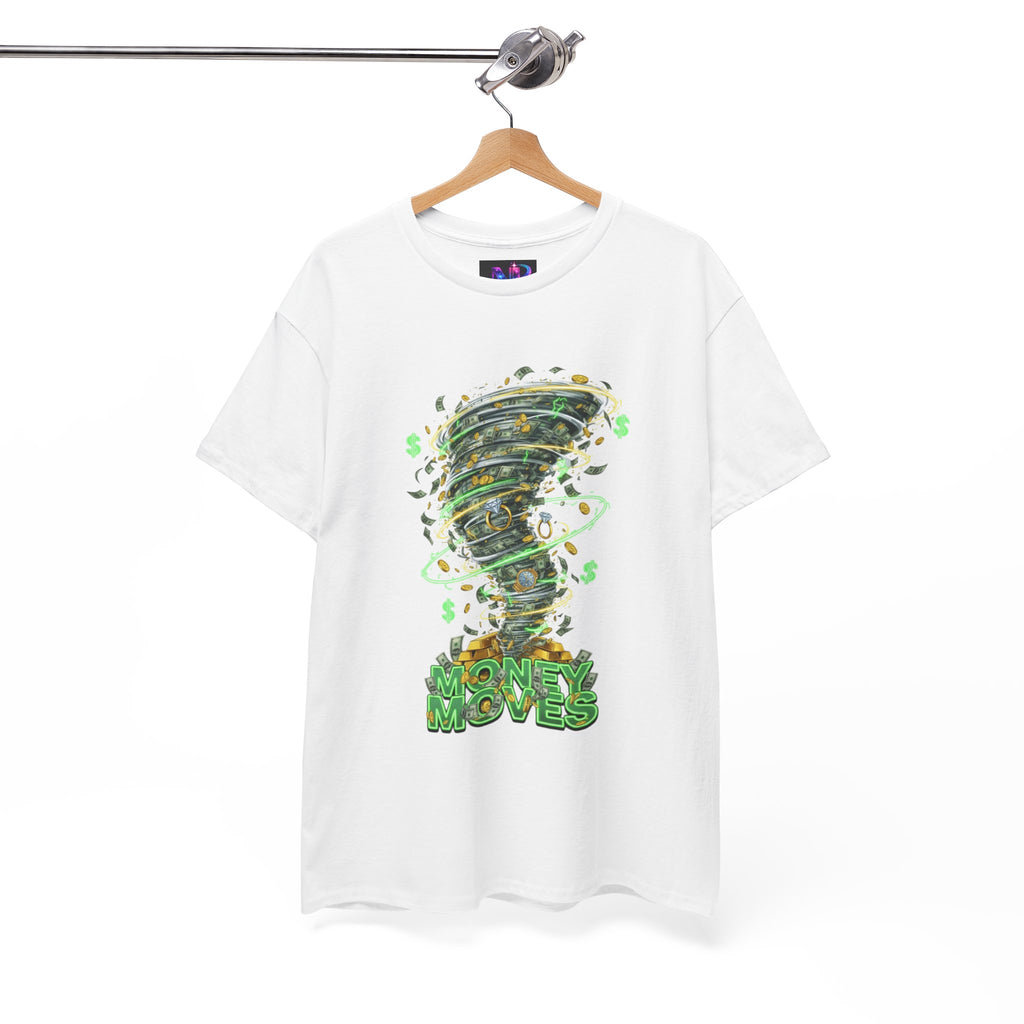 Money Moves Tee — Green Dollar Tornado Graphic T‑Shirt