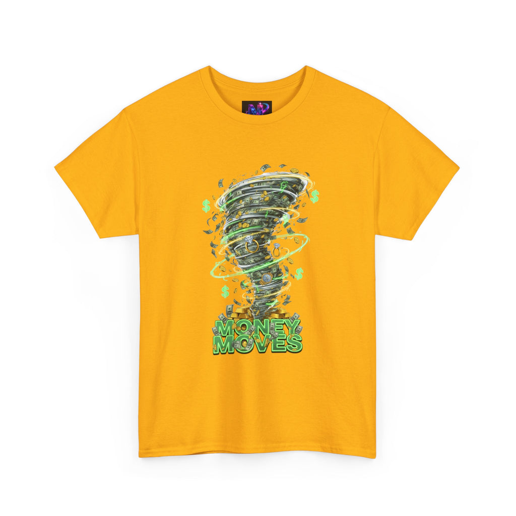 Money Moves Tee — Green Dollar Tornado Graphic T‑Shirt