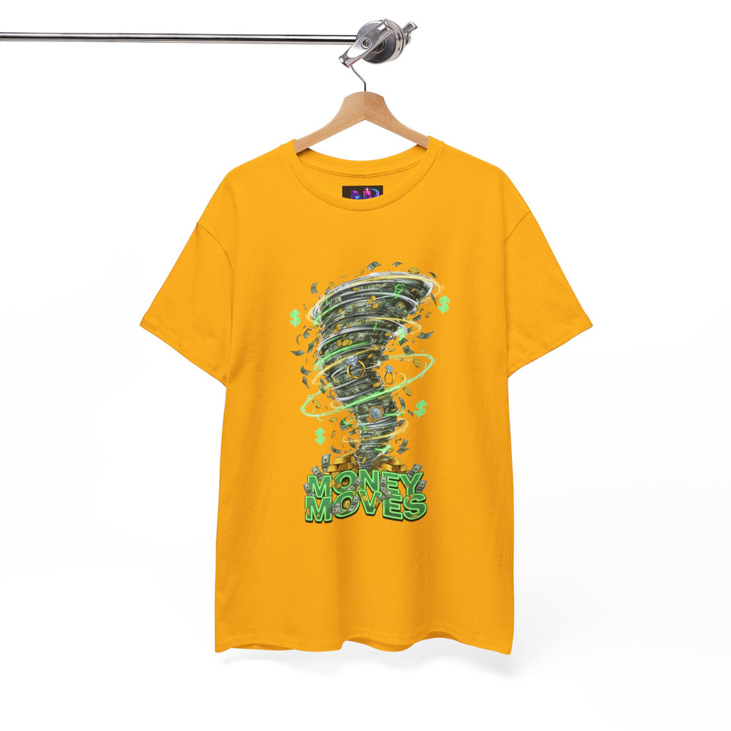 Money Moves Tee — Green Dollar Tornado Graphic T‑Shirt