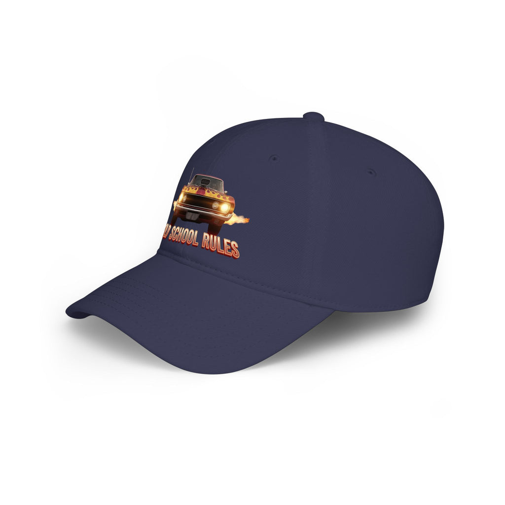 Old School Rules Vintage Muscle Car Baseball Cap