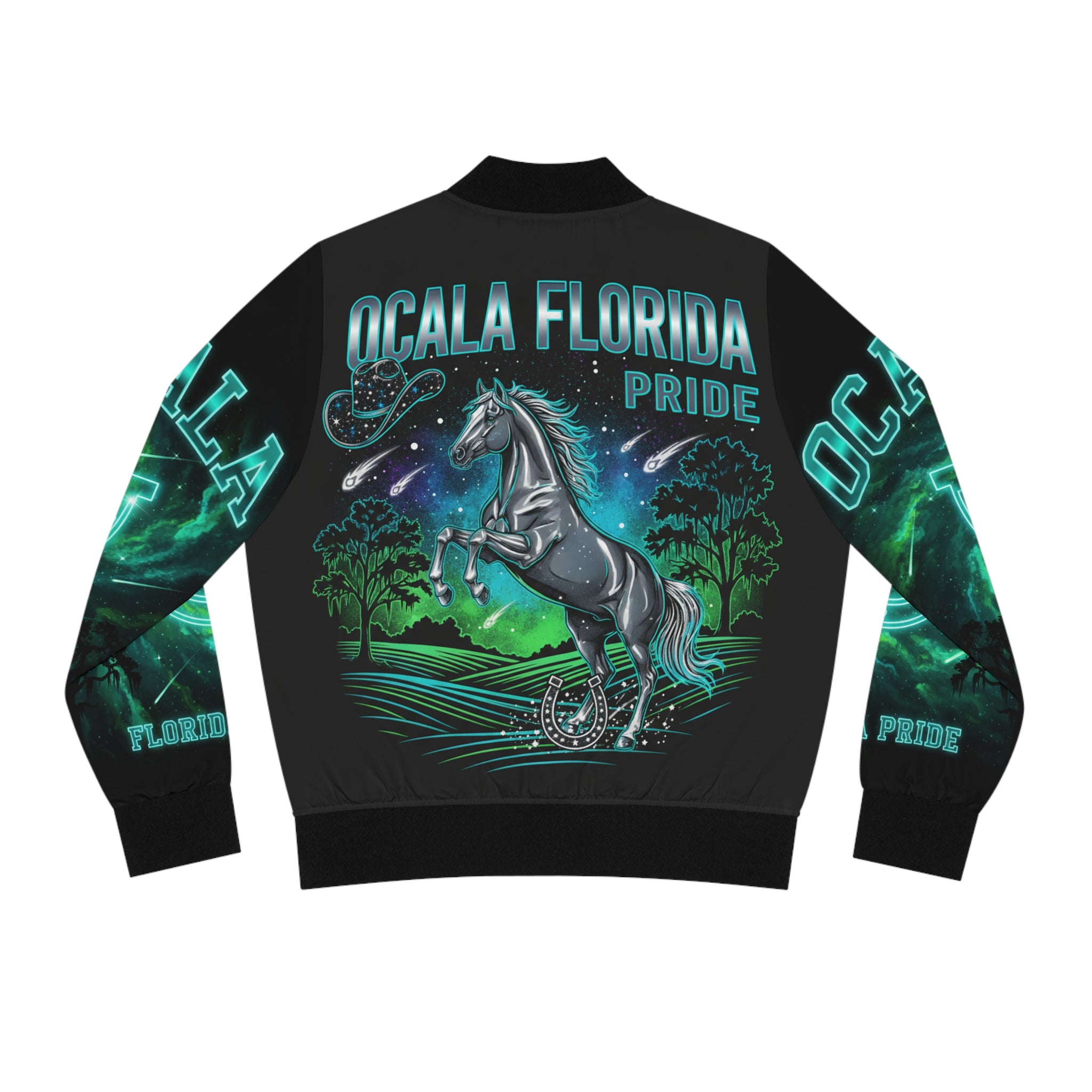 The Silver Stallion of Ocala Bomber Jacket
