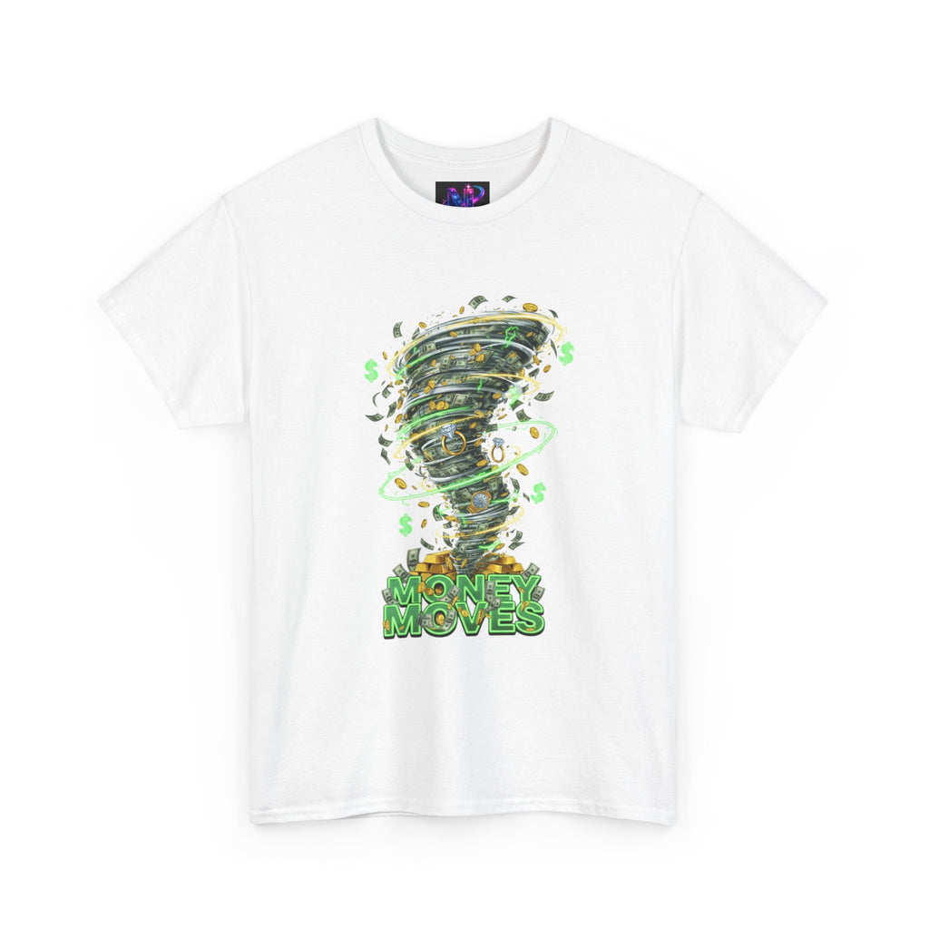 Money Moves Tee — Green Dollar Tornado Graphic T‑Shirt